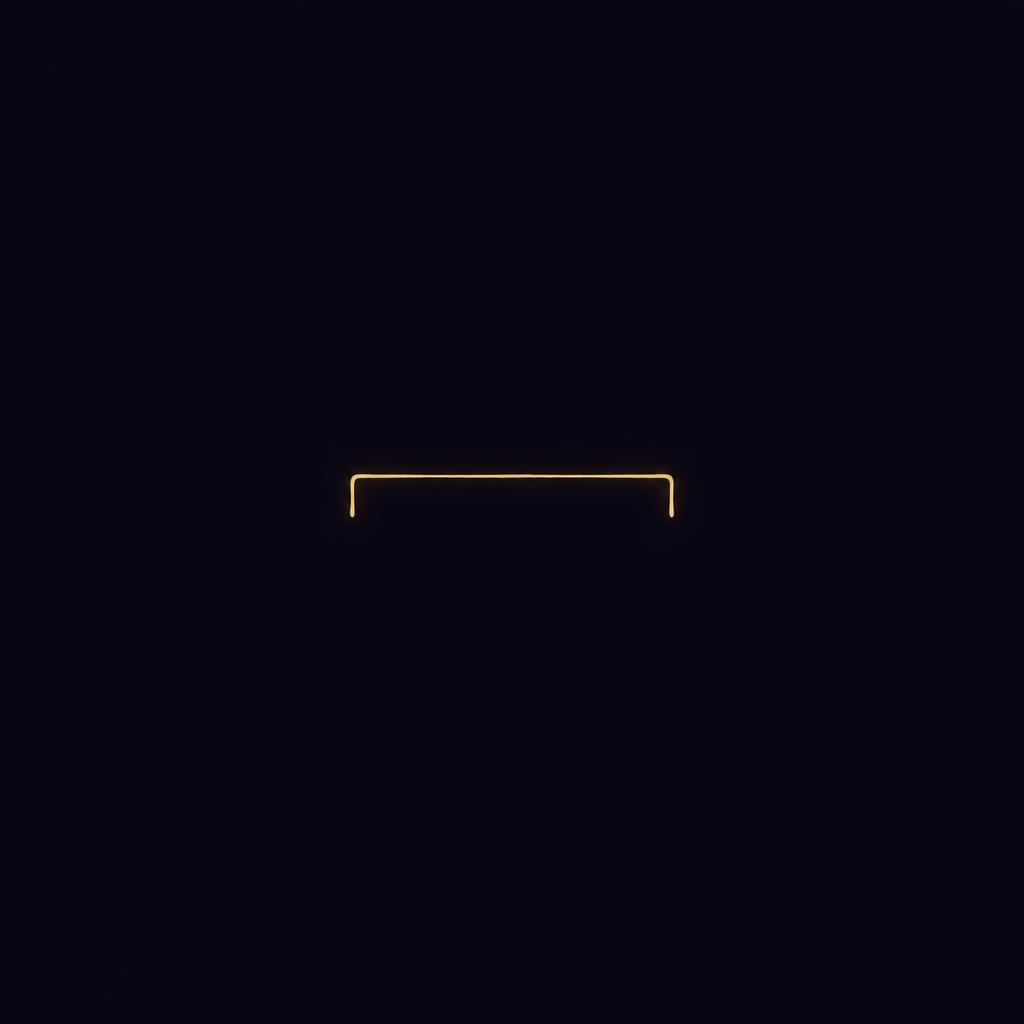 One long straight horizontal line with a single small hook turning downward at each end